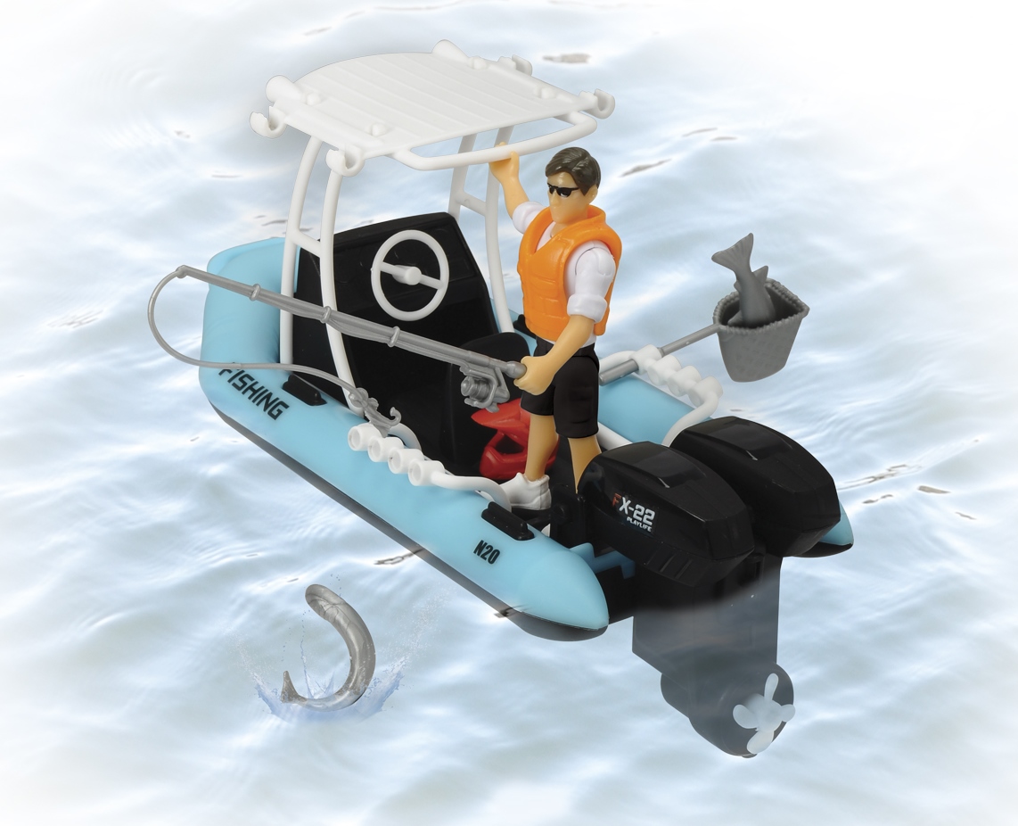 Игровой набор – Рыбацкая лодка с фигуркой и аксессуарами. PlayLife  